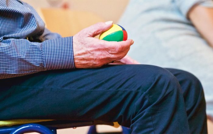 man in treatment waiting room